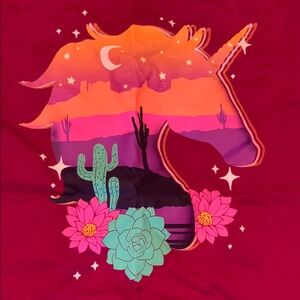 Children’s Place dark pink with horse and cactus graphic XXL NWT